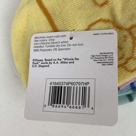 Winnie the Pooh no show socks 5 set, Eeyore Pooh Tigger Piglet & Bees NEW - Picture 11 of 11
